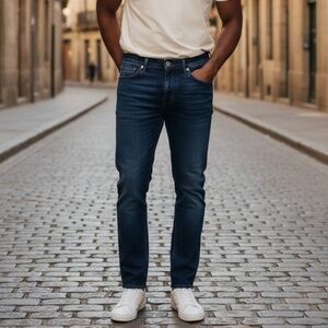 Bonobos Men’s Blue Slim Fit Jeans 36x32 Dark Wash Denim Pants